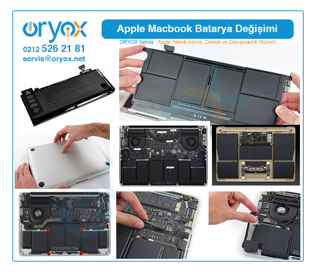 Macbook - Macbook Air - Macbook Pro Retina Ekran Batarya Değişimi